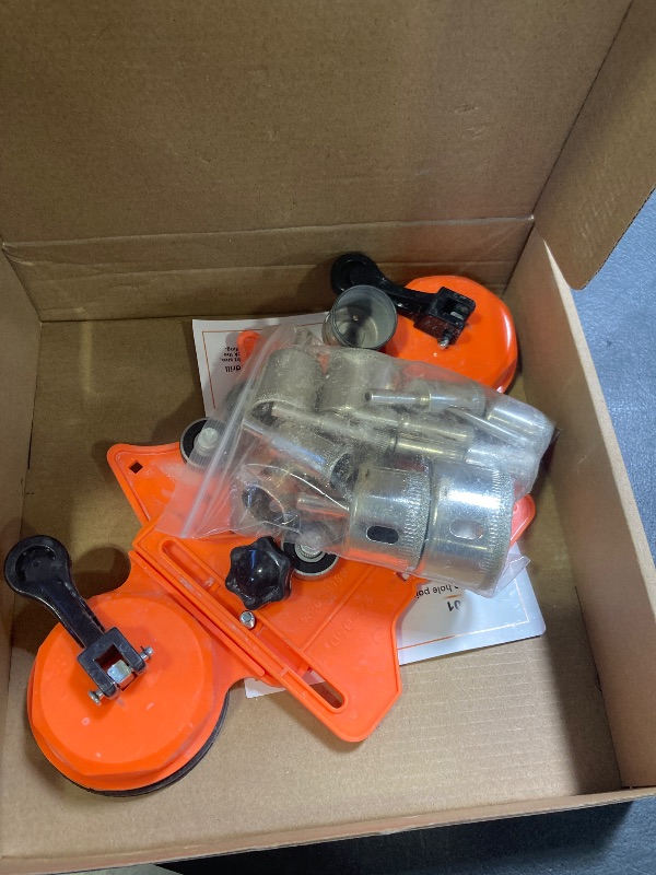 Photo 1 of Semderm Diamond Hole Saw Kit, Tile Hole Saw with Double Suction Cups Hole Saw Guide Jig Fixture, Diamond Drill Bits for Glass, Porcelain Tile, Ceramic, Grantite, Marble