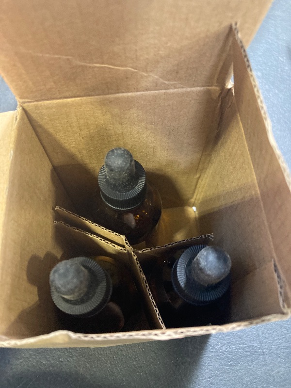 Photo 1 of AOZITA 4 Pack, 2 oz Dropper Bottles with 1 Funnel & 4 Labels - Essential Oils Bottles for Health, Personal Care & Beauty - 60ml Thick Dark Amber Glass Tincture Bottles with Eye Droppers, Leakproof