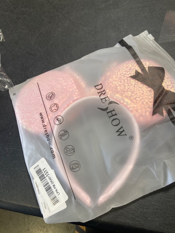Photo 1 of DRESHOW 2 Pack Mouse Ears Bow Headbands Glitter Party Decoration Cosplay Costume for Girls & Women