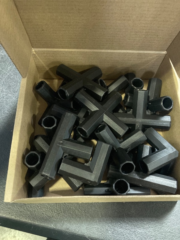 Photo 1 of 20PCS Fitting 0.43 Inch 11mm 4 Types Stable Support Heavy Duty Greenhouse Frame Building Connector Black Suitable for Grape Trellis Sunscreen Shed Gardening Plant Stakes for Flower Greenhouse Frames