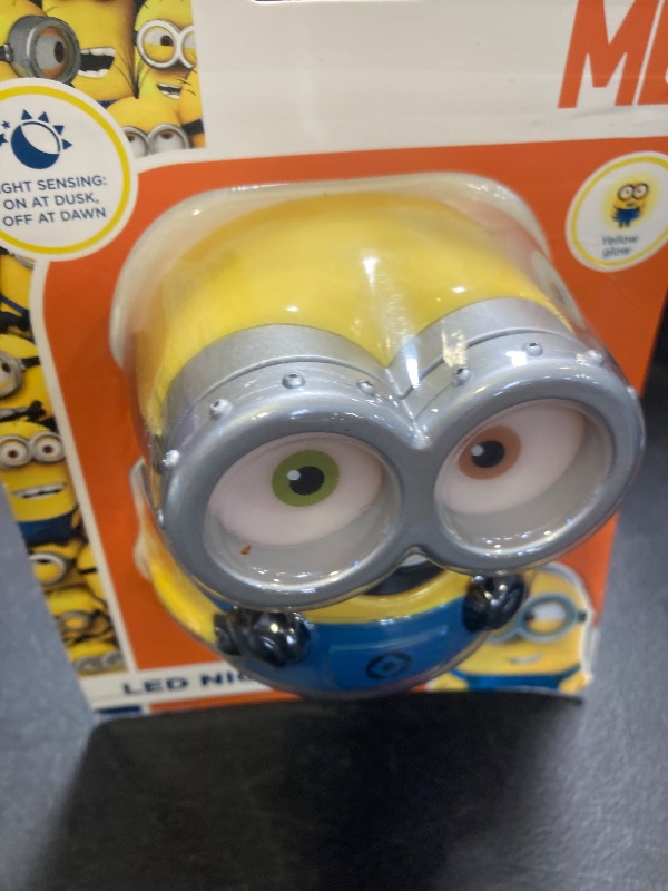 Photo 1 of Minions: The Rise of Gru LED Night Light, Plug-in, Dusk to Dawn, UL-Listed, Yellow Glow, Despicable Me, Bob, Ideal for Kids Bedroom, Nursery, Bathroom, 43742