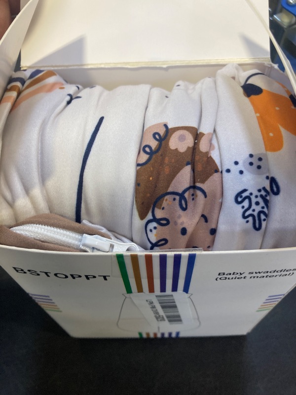 Photo 1 of BSTOPPT Newborn Sleep Sack Baby Swaddle,3-Way Adjustable Wearable Blanket,100% Rayon Cotton Swaddling Sleeping Bag?TOG 0.5 (Fox & Dinosaurs, 6-12 Months)