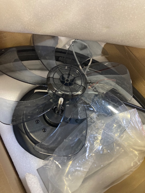 Photo 1 of ZMISHIBO Low Profile Ceiling Fans with Lights and Remote, 20 Inch Flush Mount Ceiling Fan with Light, 3000K-6000K Dimmable Fandelier LED Fan Light, 6 Wind Speeds Black Ceiling Fans for Bedroom