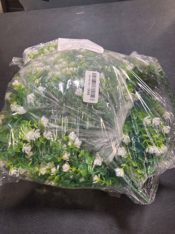 Photo 1 of NETAP Outdoor Artificial Flowers UV Resistant, 20 Bundles Fake Realistic Floral Greenery Plants for Outside Porch, Window Boxes, Garden, Yard, Inside Home Table Decor, White