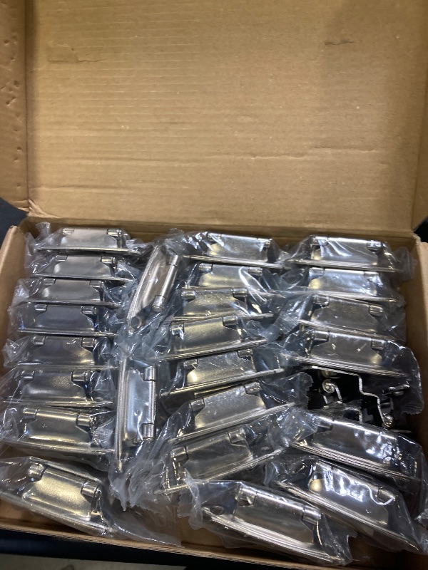Photo 1 of 50 Pack (25 Pairs) 3/8 Inch Insert Kitchen Cabinet Hinges, Satin Nickel Self Closing Hinges for Kitchen Cabinet Doors, Semi-Concealed Cupboard Hardware, Face Mount Hardware, Silver