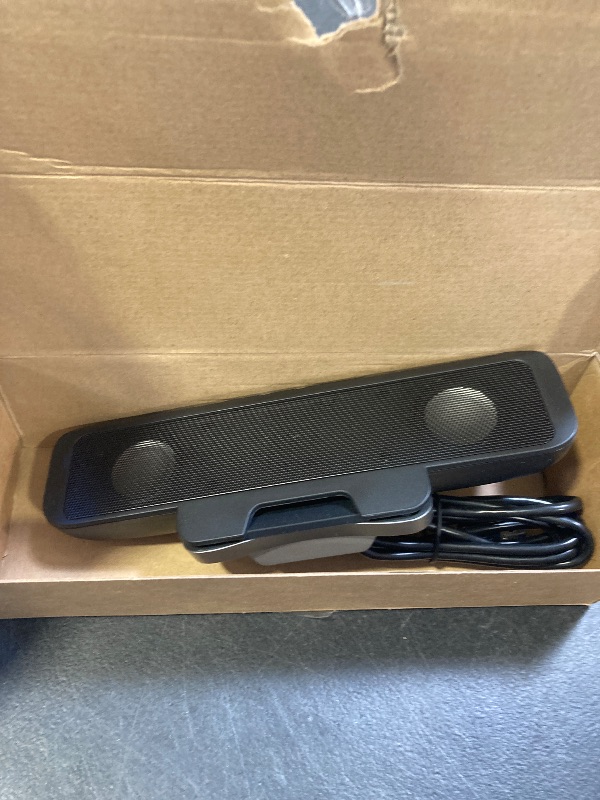 Photo 1 of Cyber Acoustics USB Speaker Bar (CA-2890) – Stereo USB Powered Speaker, Easily Clamps to Monitor, Convenient Controls
