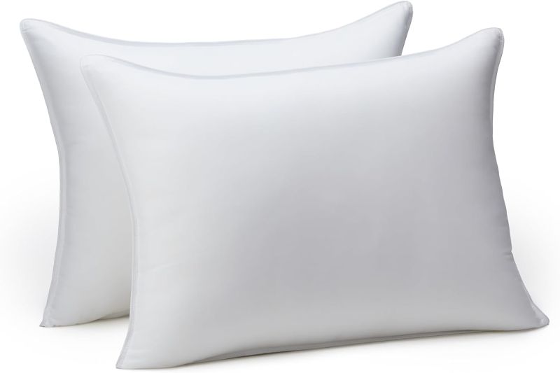 Photo 1 of Amazon Basics Down Alternative Pillows for Stomach and Back Sleepers, Soft Density, Standard