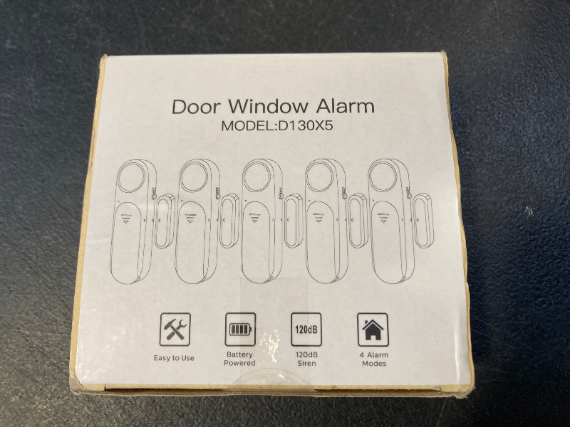 Photo 1 of Window and Door Alarm When Opened (5 Pack) for Kids Safety/Home Security, Wireless Sliding Door Opening Sensor Alarms for Dementia, 120dB Burglar Alert, Ideal for Business, Garage, Apartment, White