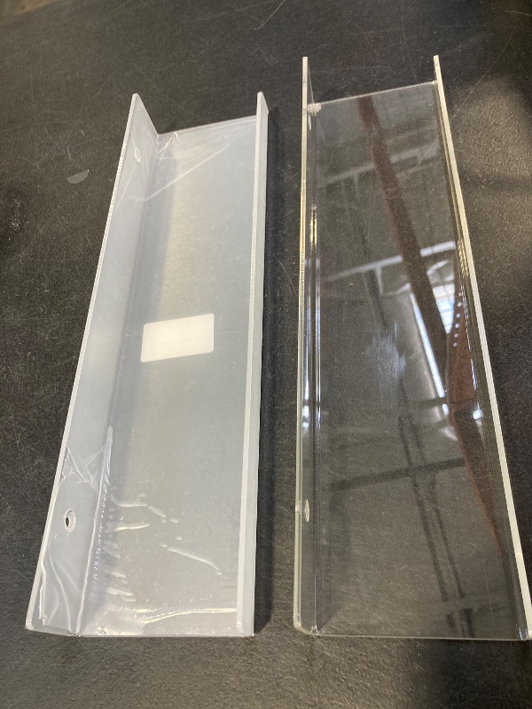 Photo 1 of Cerpourt Acrylic Floating Wall Ledge Shelf, Clear Bathroom Storage Shelves Display, Acrylic 15" Invisible Bookshelf (2 pack)