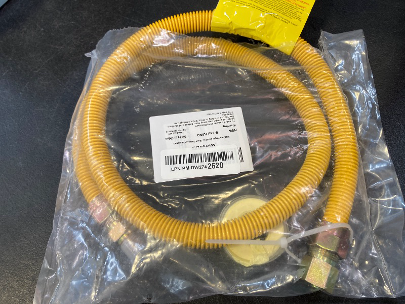 Photo 1 of JUWO 48" Dryer Gas Line for Stove, Water Heater, 5/8" OD Stainless Steel Gas Hose Connector Kit with 1/2" FIP & 1/2" MIP Fittings, Short Distance Connection