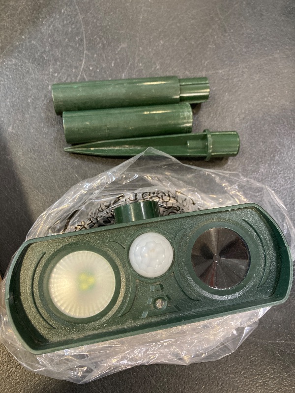 Photo 1 of Solar Ultrasonic Animal Repellent Outdoor, Deer Repellent Devices Motion Detection, Waterproof Cat Squirrel Mouse Raccoon Dog Bird Repellent Deterrent with LED Flash Light for Yard Farm Garden