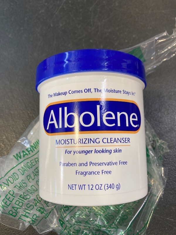 Photo 1 of Albolene Face Moisturizer and Makeup Remover, Facial Cleanser and Cleansing Balm, Beta Carotene Fragrance Free Cream, 12 oz