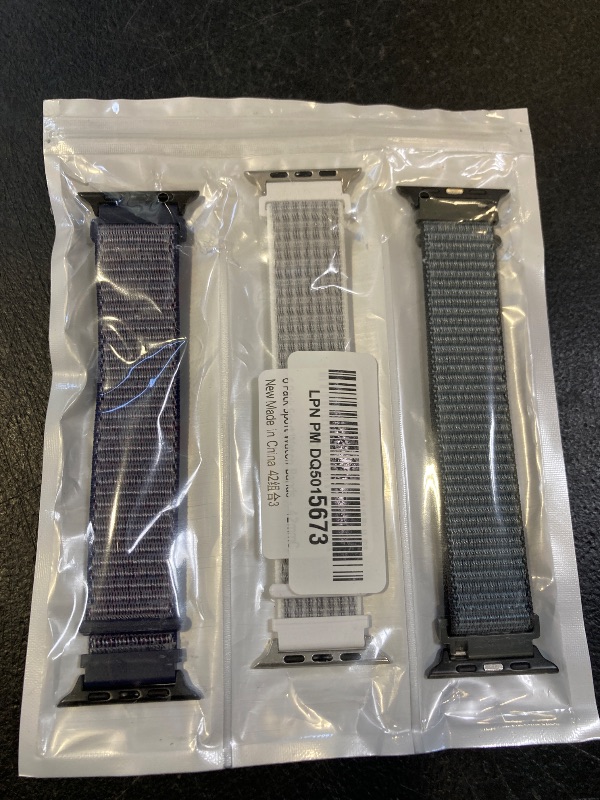 Photo 1 of 3 Pack Sport Loop Band Compatible with Apple Watch Bands 38mm 40mm 41mm 42mm 44mm 45mm 46mm 49mm for Women Men, Adjustable Breathable Nylon Straps for iWatch Series 10/9/8/7/6/5/4/3/SE/Ultra