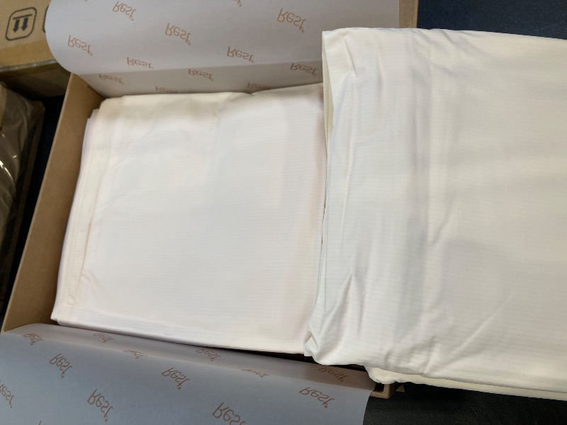 Photo 1 of REST® Evercool®+ Cooling Sheet Set, Cali King Size, Snow Ivory, Breathable Bed Sheets for Hot Sleeper and Night Sweats, with Pillowcases, with Ionic+ Self-Cleaning Silver Yarn for Sensitive Skin, 4PCS