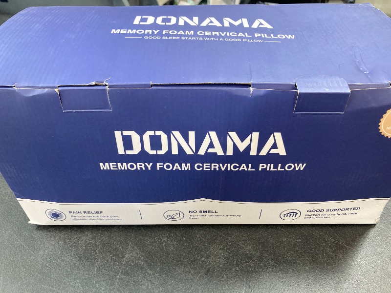Photo 1 of DONAMA Cervical Pillow for Neck and Shoulder, Contour Memory Foam Pillow, Ergonomic Neck Support Pillow for Side Back Stomach Sleepers with Pillowcase-King Size