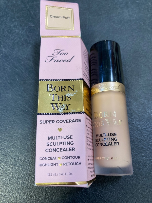 Photo 1 of Too Faced Born This Way Super Coverage Multi-Use Concealer | Full Coverage, Oil Free, Long Lasting + Hydrating, 0.45 Fl Oz Cream Puff