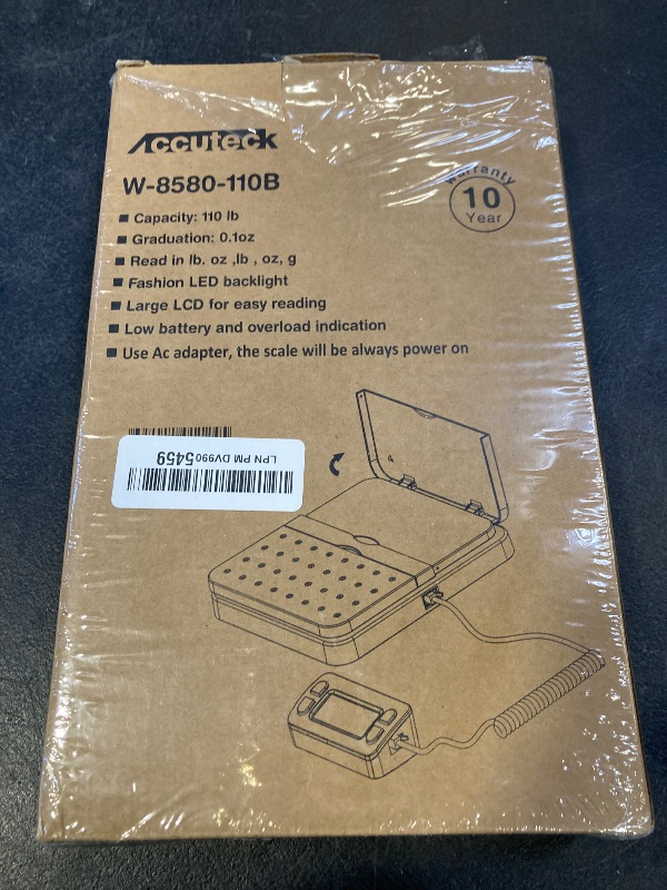 Photo 1 of ACCUTECK ShipPro 110lbs x 0.1 oz. Digital Shipping Postal Scale, Black (W-8580-110-Black)