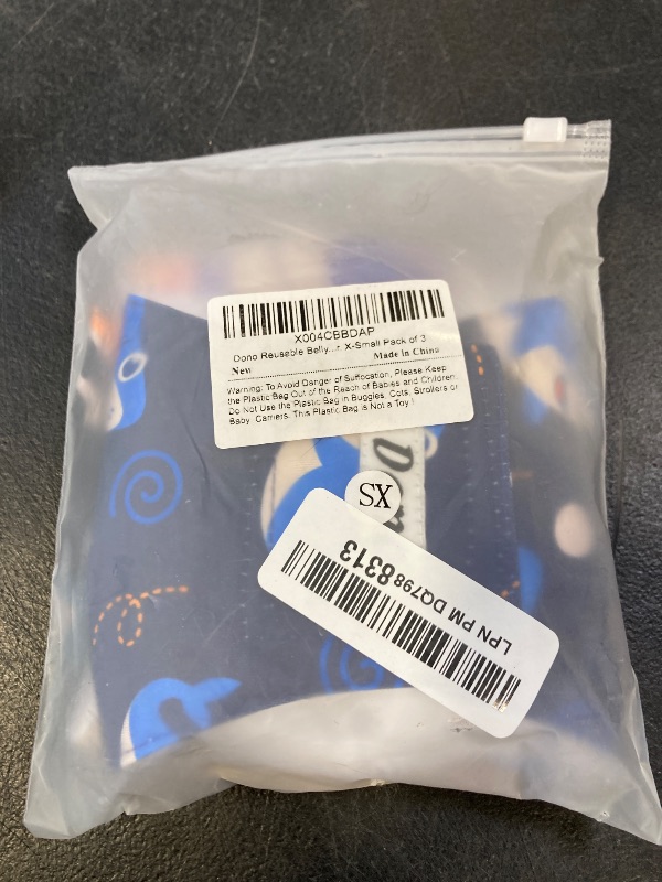 Photo 1 of Dono Reusable Belly Bands for Male Dogs, 3 Pack Washable Dog Diapers Male, High Absorbency Male Dog Wraps, Leakproof Doggie Diaper for Puppy Doggy, Shark Dinosaur Monster, X-Small