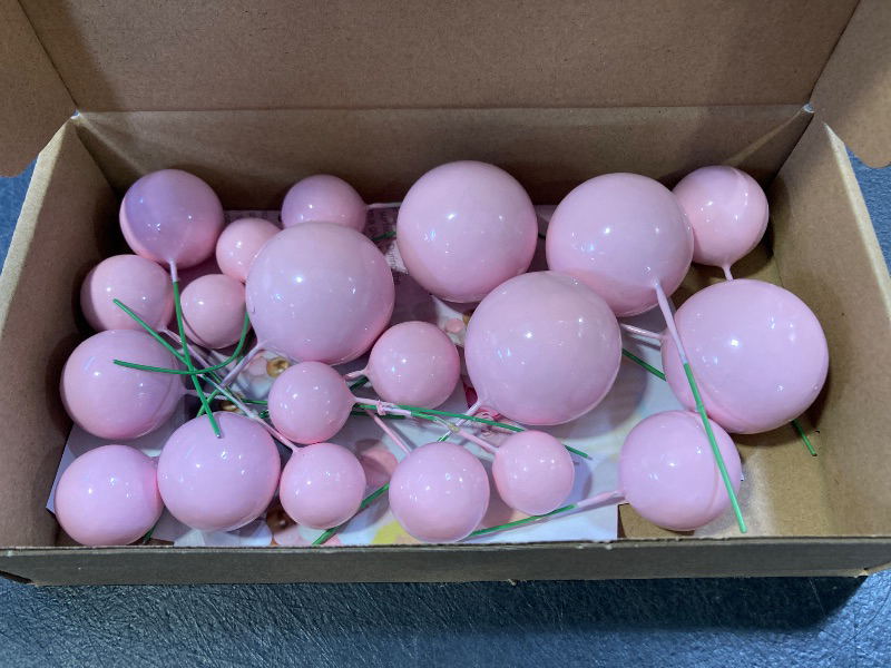Photo 1 of ASTARON 20 Pcs Ball Cake Topper Decorations Mini Balloons Cake Topper Sticks Light Pink Balls Cake Picks Cake Topper Balls Cake Decorations for Wedding Birthday Cake Decorations