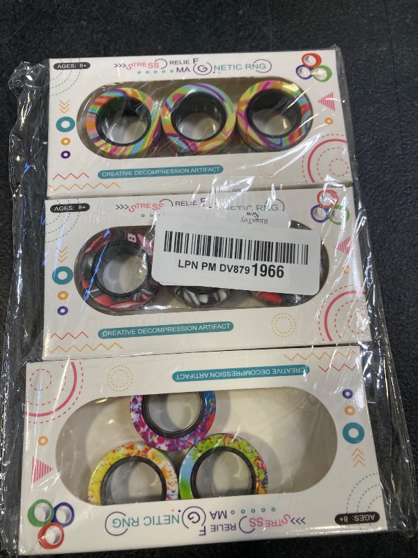 Photo 1 of Cevioce 9Pcs Magnetic Rings Fidget Toy Set, ADHD Anxiety Magnetic Fidget Toys Adults Fidget Spinner Rings for Relief, Gifts for 8+ Year Old Teen Boy Easter Basket Stuffers Gifts for Teens Boys Adults