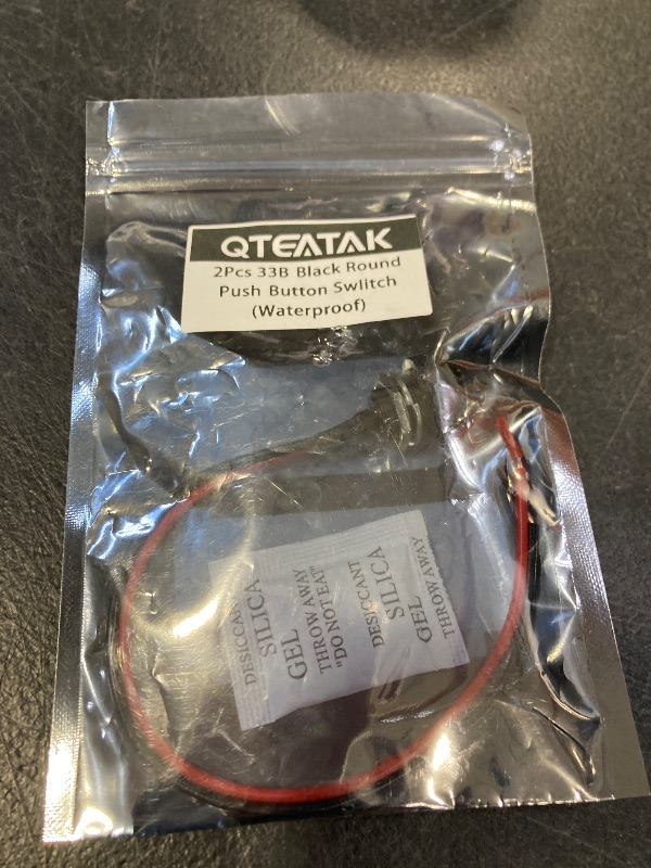 Photo 1 of QTEATAK 1/2"(12mm) Pre-Wired Mounting Hole On/Off Mini Round Waterproof Momentary Push Button Switch JF-33B -2Pack