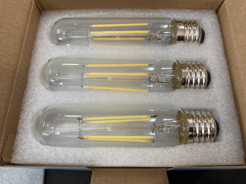 Photo 1 of Gozelux Dimmable E26 Edison Bulb, AC120V Warm White 2700K Light Bulbs, 6W, Equivalent 60W, 750LM, 5 Inch Long Tubular T10 LED Bulbs for Rustic Pendant, Chandeliers, Wall Sconces, Vanity, Pack of 6