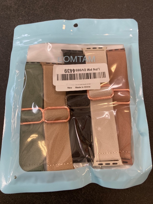 Photo 1 of 5 Pack Stretchy Solo Loop Compatible with Apple Watch Band 40mm 38mm 41mm 42mm 44mm 45mm 46mm 49mm Women Men,Sport Nylon Elastic Strap Braided Wristbands for iWatch Band All Series 1-10 Ultra SE
