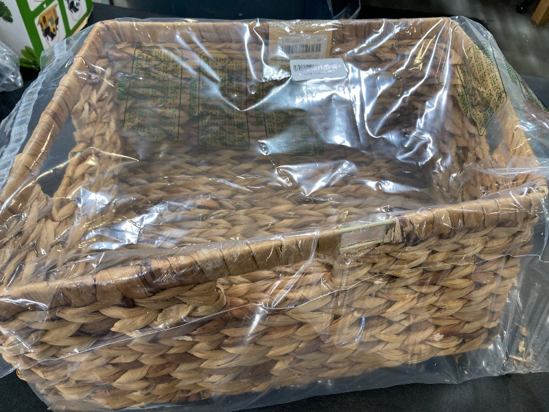 Photo 1 of StorageWorks Extra Large Wicker Baskets for Organizing, Water Hyacinth Storage Basket with Built-in Handles, 1 Pack