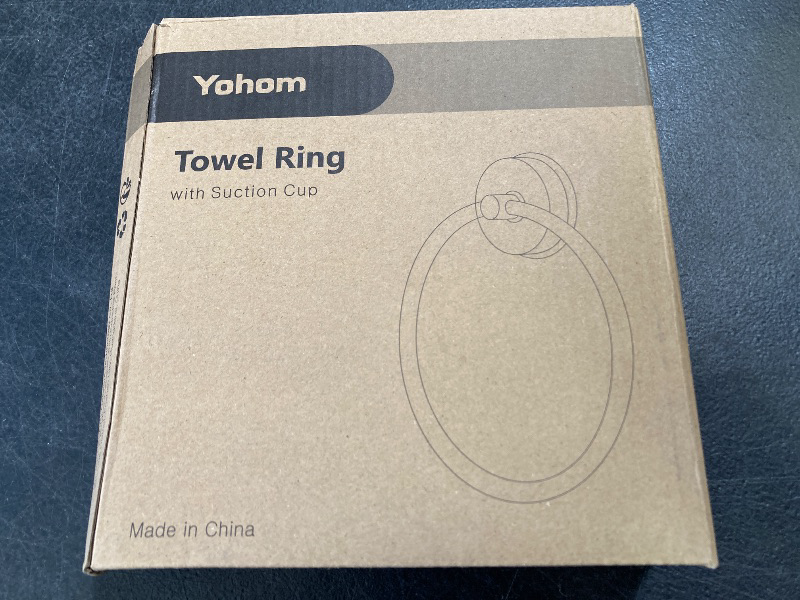 Photo 1 of YOHOM Suction Cup Towel Ring Hand Towel Holder for Bathroom Vacuum Suction Washcloth Holder Dish Towel Hanger for Shower Wall No Drill Stainless Steel Brushed Finish