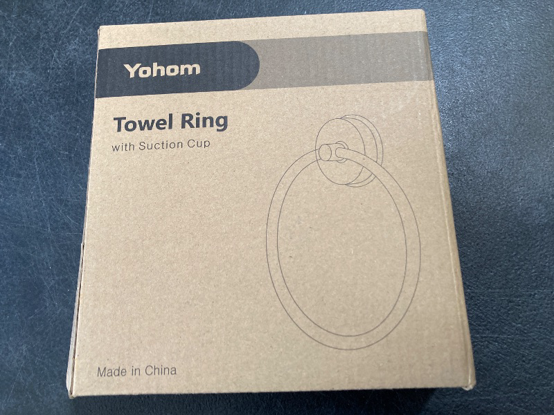Photo 1 of YOHOM Suction Cup Towel Ring Hand Towel Holder for Bathroom Vacuum Suction Washcloth Holder Dish Towel Hanger for Shower Wall No Drill Stainless Steel Brushed Finish