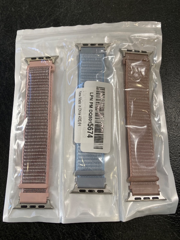 Photo 1 of 3 Pack Stretchy Nylon Solo Loop Compatible with Apple Watch Band 38mm 40mm 41mm 42mm 44mm 45mm Women Men, Elastic Cloth Sport Strap Wristband for iWatch Series 9 8 7 6 5 4 3 2 1 SE Ultra/Ultra 2