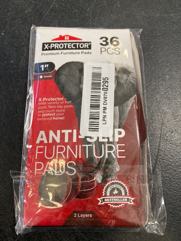Photo 1 of Non Slip Furniture Pads 36 pcs 1" X-Protector - Premium Furniture Grippers - Self-Adhesive Rubber Feet Furniture Feet - Ideal Non Skid Furniture Pad Floor Protectors - Keep Furniture in Place!