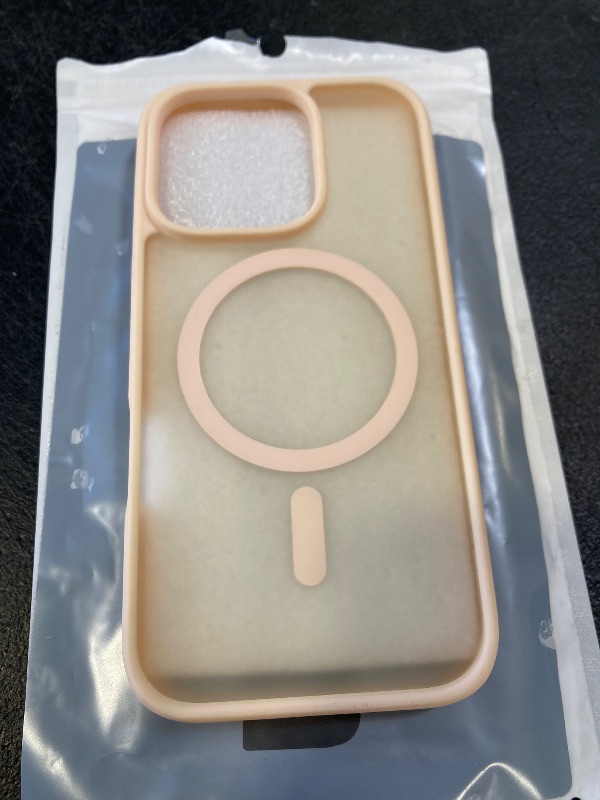 Photo 1 of SUPFINE Magnetic for iPhone 16 Pro Case (Compatible with MagSafe) (10 FT Military Grade Drop Protection) Slim Translucent Matte Shockproof with Anti-Fingerprint Phone Case, Sand Pink
