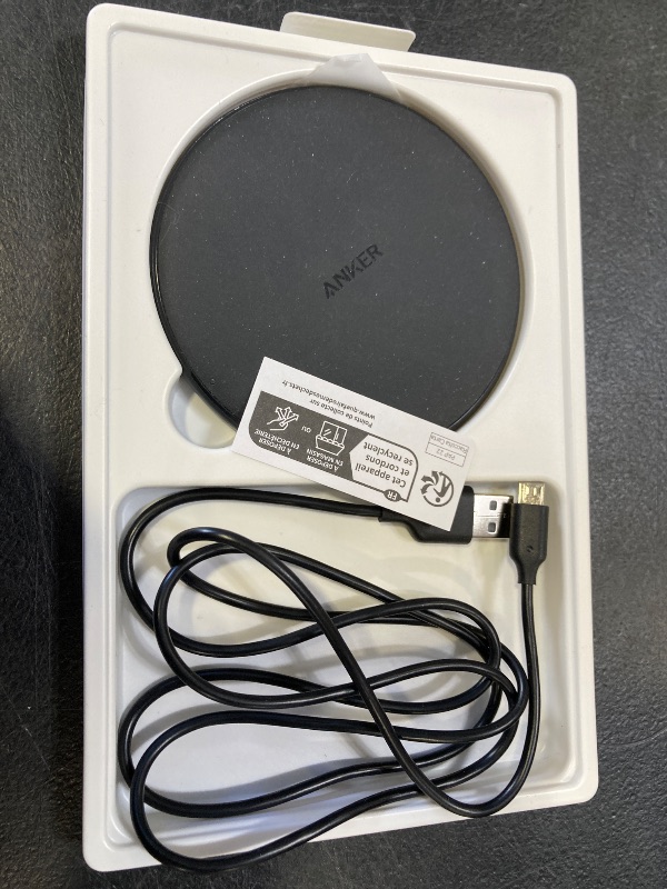 Photo 1 of Anker 313 Wireless Charger (Pad), Qi-Certified, 10W Max Fast Charging for Samsung, Compatible with iPhone 16/16 Pro/16 Pro Max/15/14, AirPods (No AC Adapter, Not MagSafe Magnetic Charging Compatible)