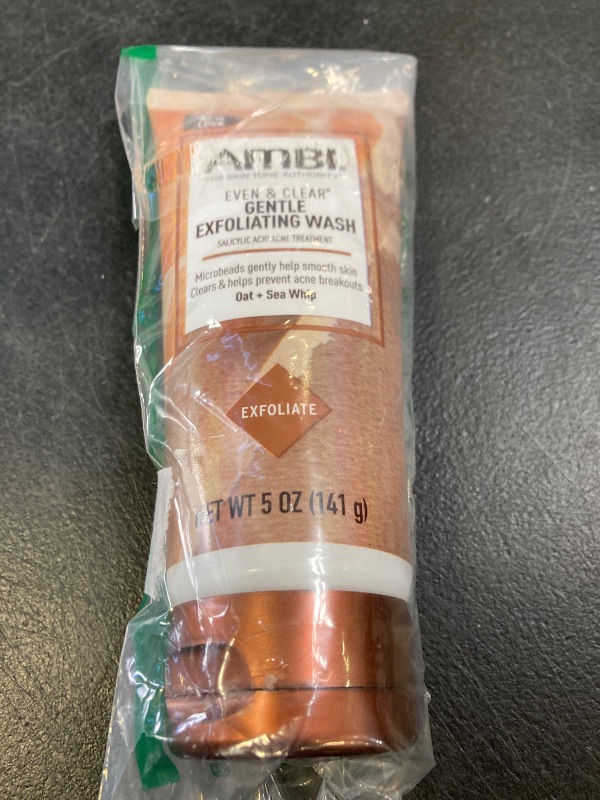 Photo 1 of Ambi Even & Clear Gentle Exfoliating Wash with Oat and Sea Whip, Salicylic Acid Acne Treatment, Helps Clear & Prevent Breakouts, Exfoliates to Help Smooth Skin Tone & Texture, 5 Ounce