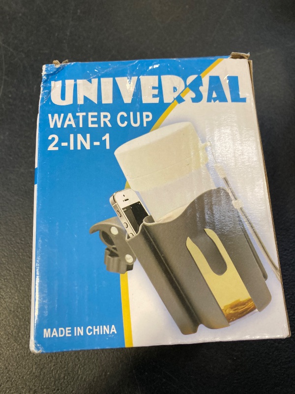 Photo 1 of Universal Cup Holder 360° Rotation 3-in-1 Drink Holder Used on Any Baby Stroller, Phone, Bicycle, Wheelchair, Walker (Black-2)