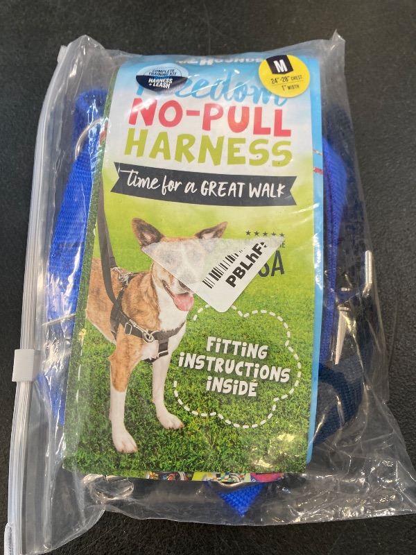 Photo 1 of 2 Hounds Design Freedom No Pull Dog Harness, Adjustable Harness and Leash Set, Easy Walking & Comfortable Control, Fits Small, Medium & Large Dogs, Solid Colors, Made in USA, 1" MD, Royal Blue