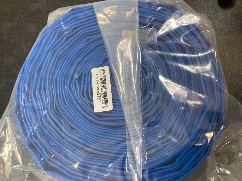 Photo 1 of 1.5 IN x 60FT Pool Backwash Hose Heavy Duty Drain Discharge Double PVC Layflat Hose with 2 Clamps, Weatherproof Burst Resistant for Water Transfer, Sump Pump, Pool Filter, Pool Drain (18.3M, Blue)