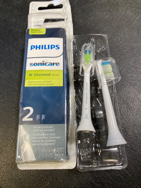 Photo 1 of Philips Sonicare Genuine W DiamondClean Replacement Toothbrush Heads, 2 Brush Heads, White, HX6062/65
