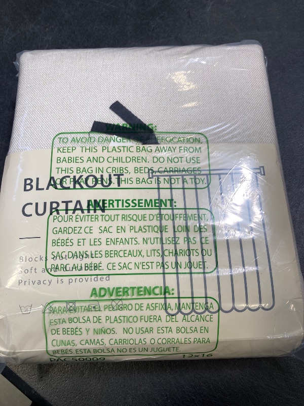 Photo 1 of 100% Blackout Shield Full Blackout Curtains for Bedroom 84 inch Length 2 Panels Set, Clip Rings/Rod Pocket Faux Linen Black Out Curtains for Living Room, Thermal Insulated, 50Wx84L, Cream