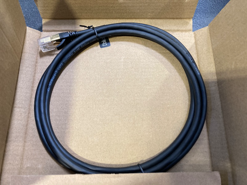 Photo 1 of DbillionDa Cat8 Ethernet Cable, Outdoor & Indoor, 6FT Heavy Duty High Speed 26AWG, 2000Mhz with Gold Plated RJ45 Connector, Weatherproof F/FTP UV Resistant for Router, Modem, PC, Gaming