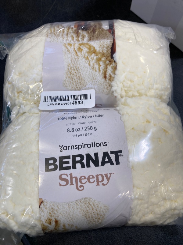 Photo 1 of Bernat Sheepy Cotton Tail Yarn - 2 Pack of 250g/8.8oz - Nylon - 6 Super Bulky - 149 Yards - Knitting, Crocheting & Crafts