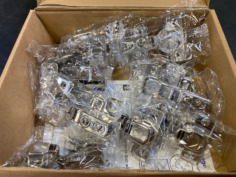Photo 1 of KONIGEEHRE 20 Pack Soft Close Cabinet Door Hinges for 1/2" Partial Overlay Cupboard, 100 Degree Opening Angel, Stainless Concealed Kitchen Cabinet Hinges with Mounting Screws and Manual