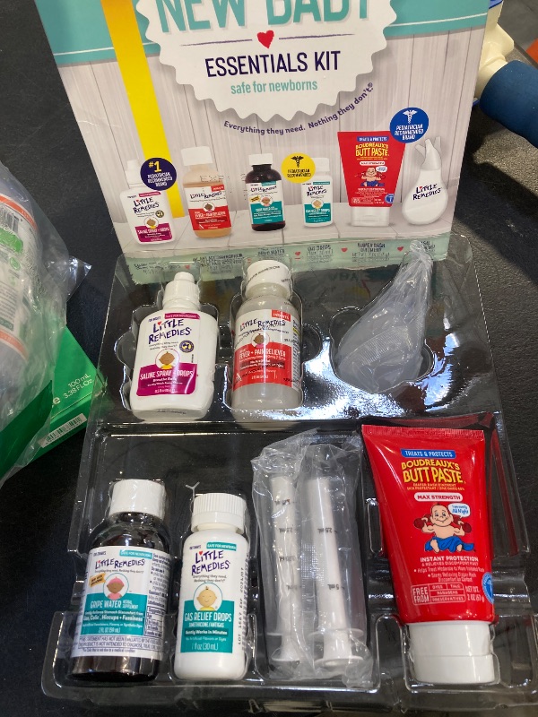 Photo 1 of Little Remedies, New Baby Essentials Kit, 6 Newborn Essentials, Saline Nasal Spray, Gas Relief Drops, Gripe Water, Fever Reliever, & Diaper Ointment