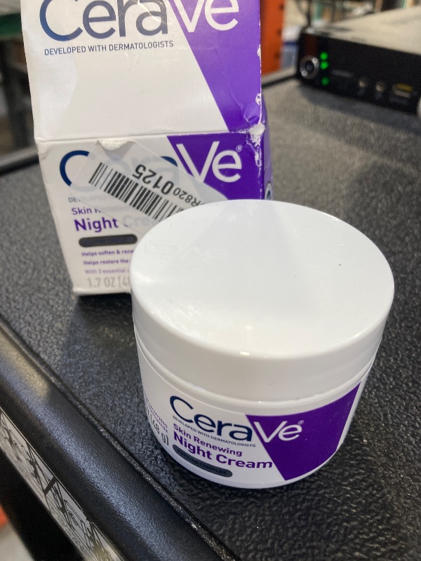 Photo 1 of CeraVe Skin Renewing Night Cream, Niacinamide, Peptide Complex, and Hyaluronic Acid Moisturizer for Face, 1.7 Ounce, Packaging may Vary