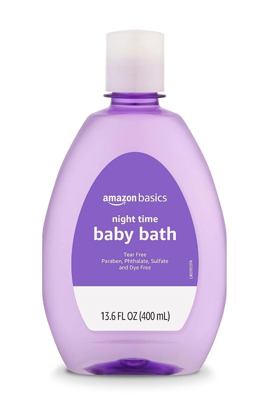 Photo 1 of Amazon Basics Hypoallergenic Tear-Free Night-Time Baby Calming Bath, 13.6 Fl Oz (Pack of 3)