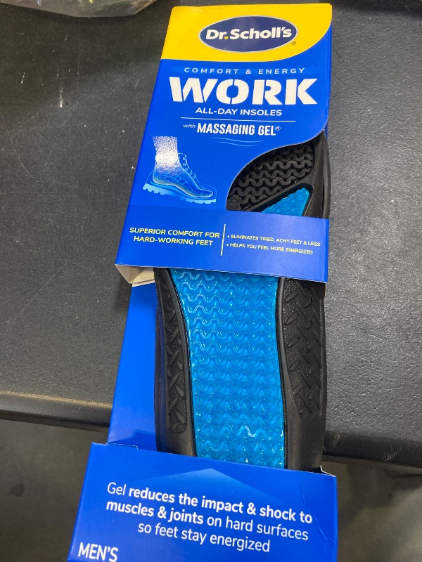 Photo 1 of Dr. Scholl's Work All-Day Superior Comfort Insoles (with) Massaging Gel, Men, 1 Pair, Trim to Fit 6-10