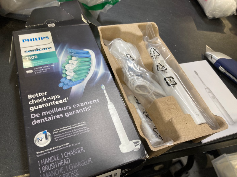 Photo 1 of PHILIPS Sonicare 1100 Power Toothbrush, Rechargeable Electric Toothbrush, White Grey HX3641/02