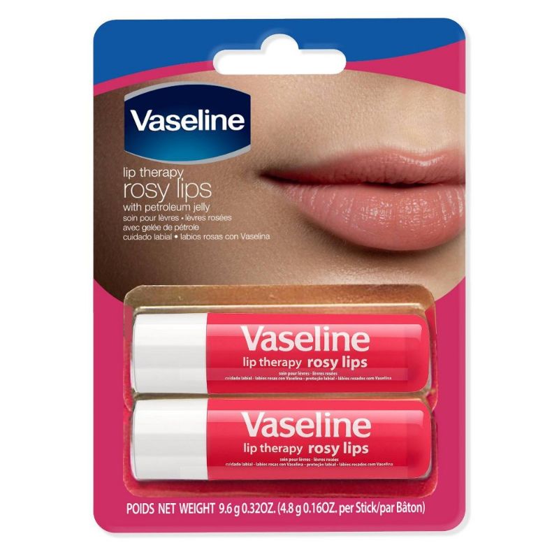 Photo 1 of Vaseline Lip Therapy Stick, Rosy Lips | Petroleum Jelly Vaseline Lip Balms | 4.8g x 2