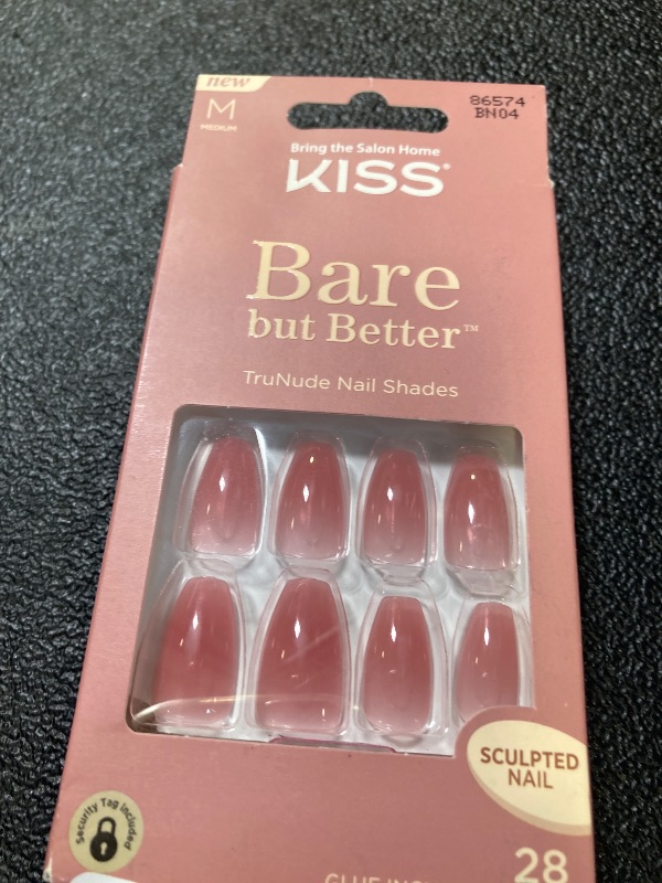 Photo 1 of KISS Bare But Better TruNude Fake Nails Nude Nail Shades Manicure Set, 'Nude Nude', 28 Chip Proof, Smudge Proof Glue-On Nails